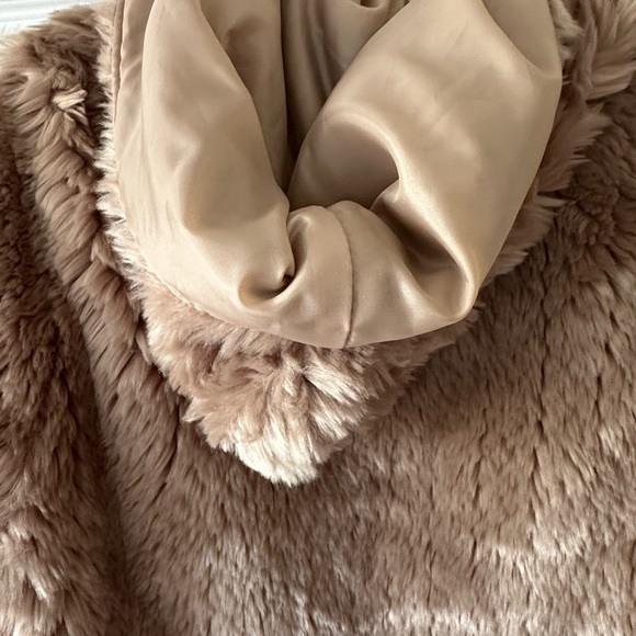 Vintage Spiegel Faux Fur Hooded Jacket XL - Tan Mob Wife Aesthetic - Picture 4 of 7